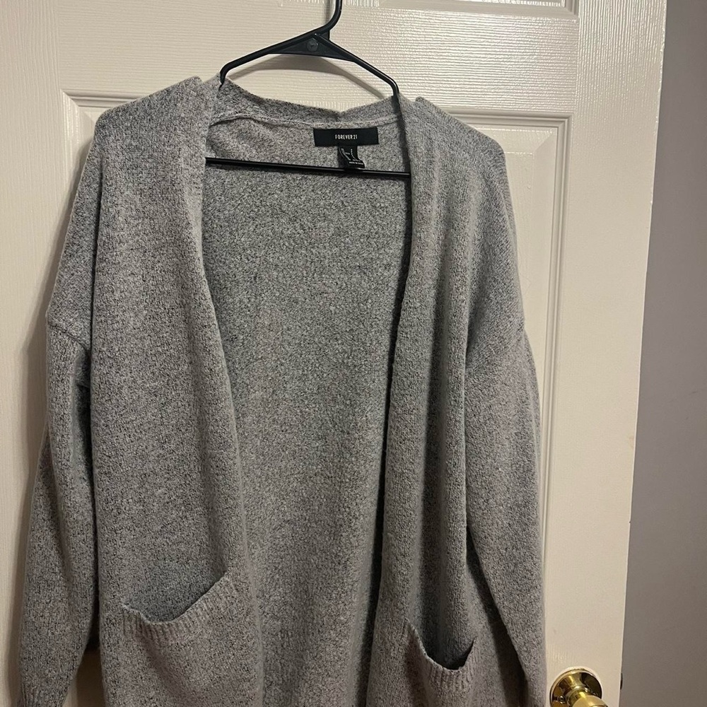 Two pairs of gray cardigans from forever 21 send a message if you want separate